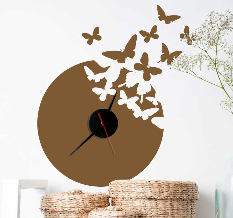 Sticker decoratie klok vlinders Top Merken Winkel